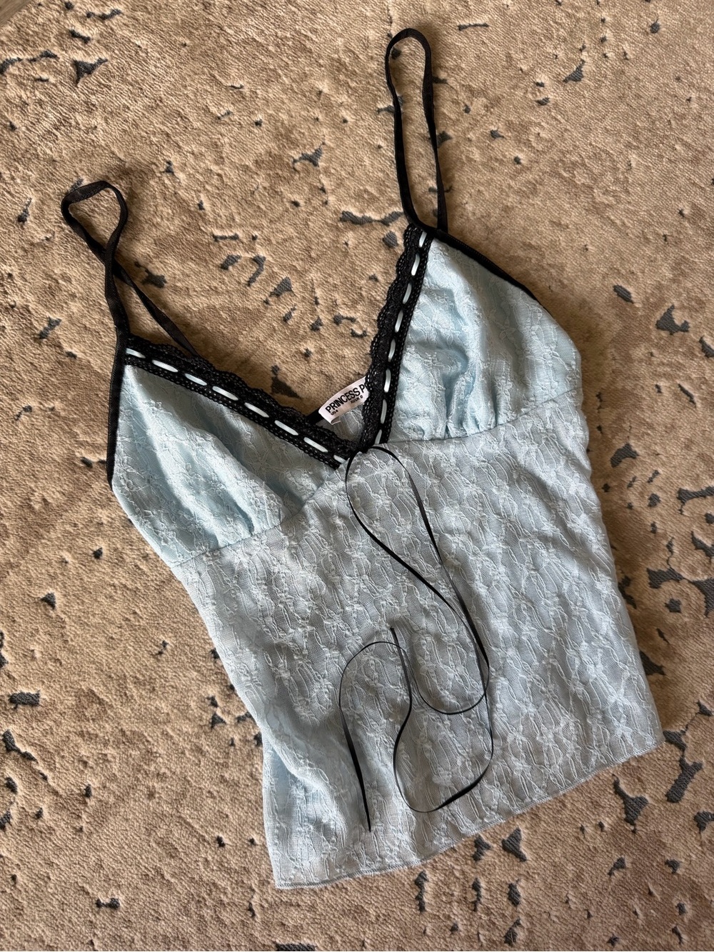 Princess Polly Blue Lace Tank